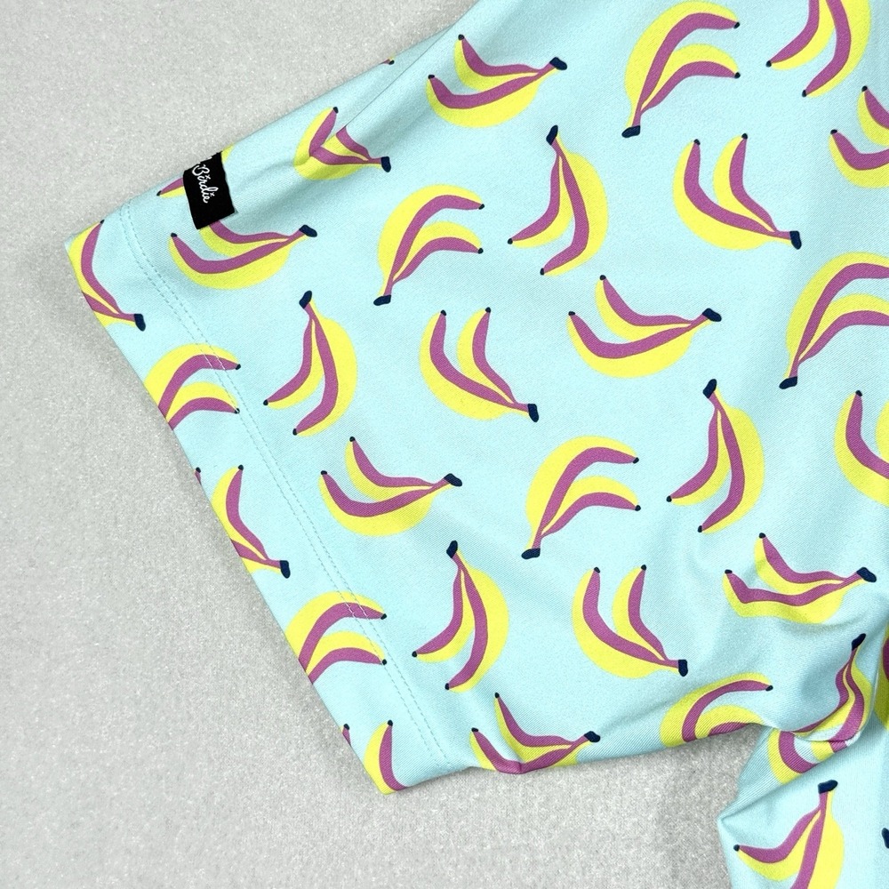 Bad Birdie Polo Shirt Men 3XL Banana Print Performance Stretch Golf Short Sleeve - Picture 7 of 10